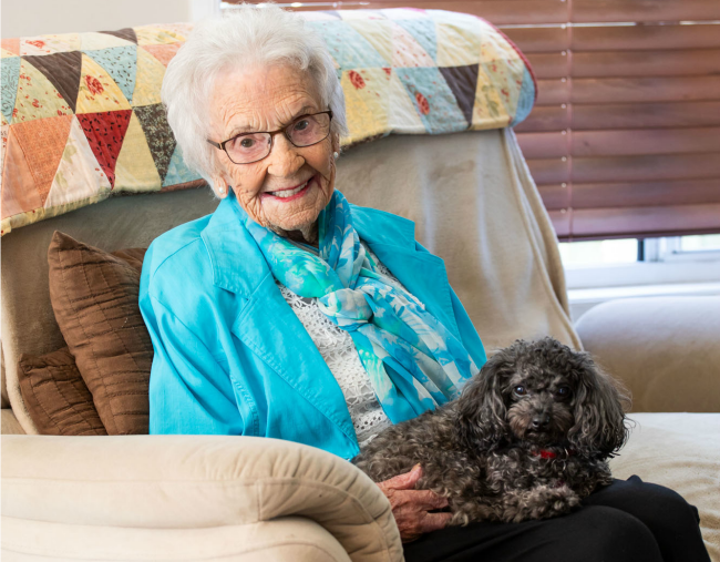 Beatrice Adamson is 100 mobile and still lives in her own home