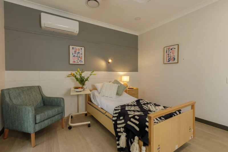 Bedroom at Meilene residential aged care home