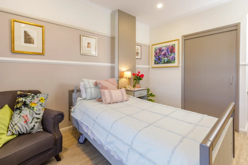 Bedroom in Dementia Support wing, at Symes Grove residential aged care home