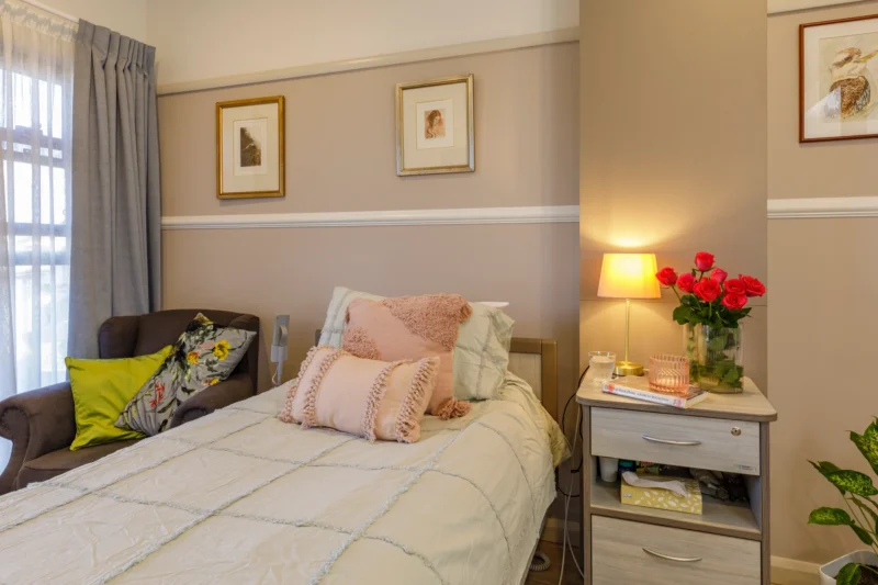 Bedroom at Symes Grove residential aged care home