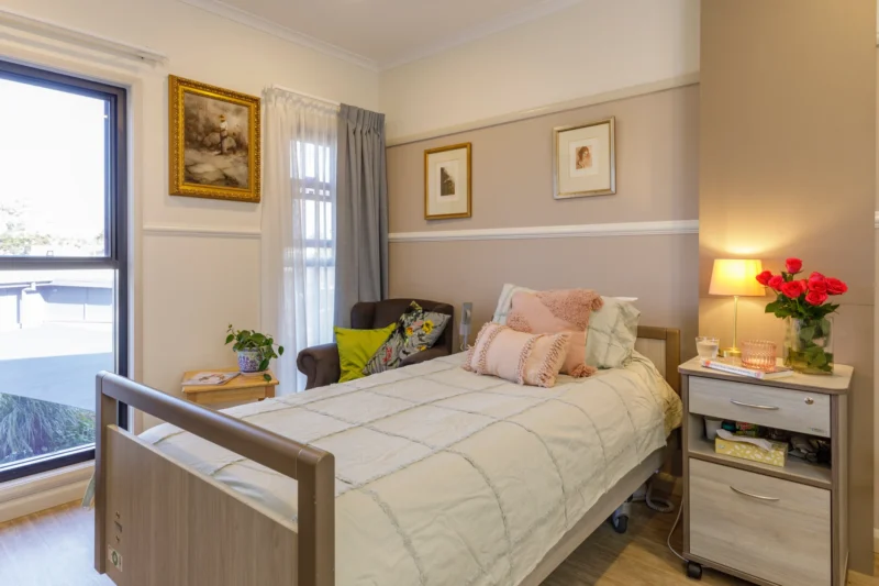 Bedroom at Symes Grove residential aged care home