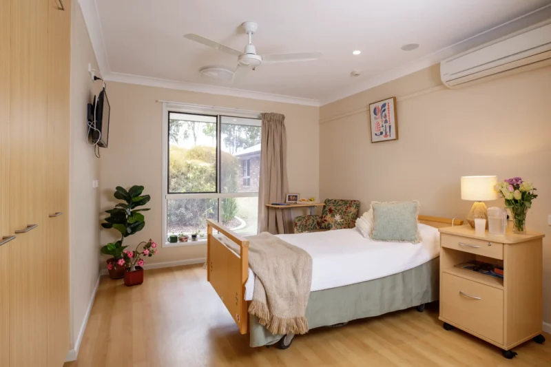 bright bedroom at Kirami residential aged care home