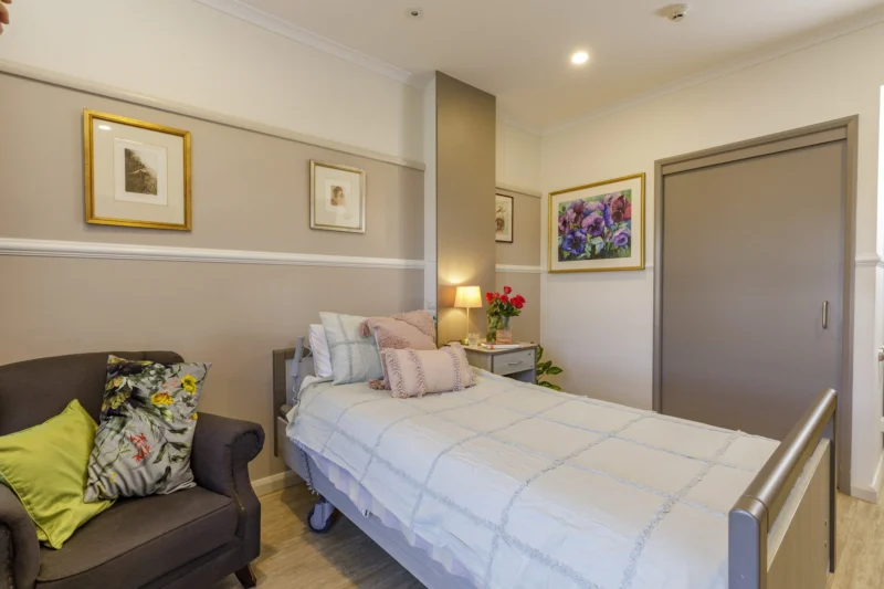 Residential aged care bedroom.