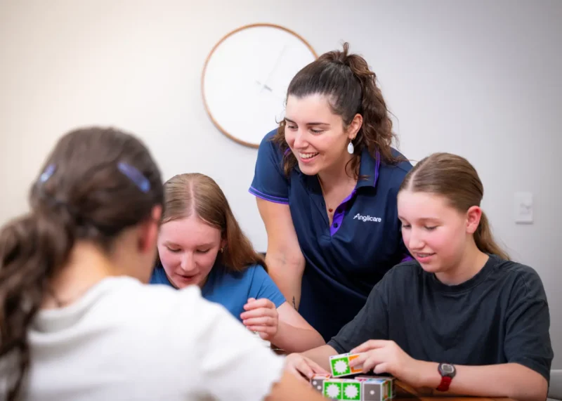 Out-of-home care practitioner supporting children in foster care.