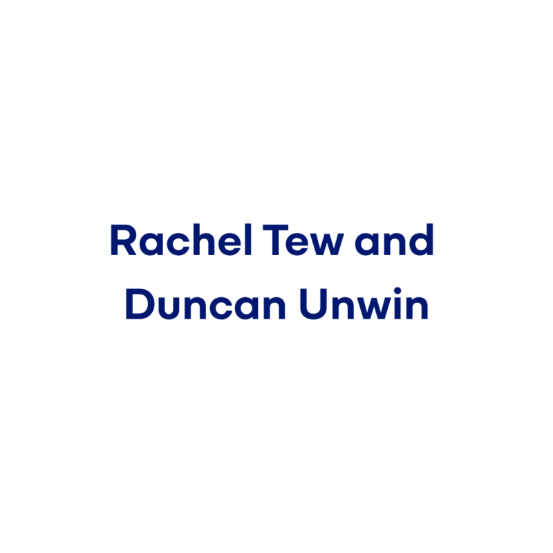 Bronze Supporter - Rachel Tew and Duncan Unwin